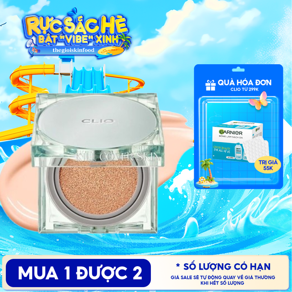  Phấn Nước Kiểm Soát Dầu, Lâu Trôi Clio Kill Cover Skin Fixer Cushion SPF50+/PA+++ 15g (Kèm lõi) 