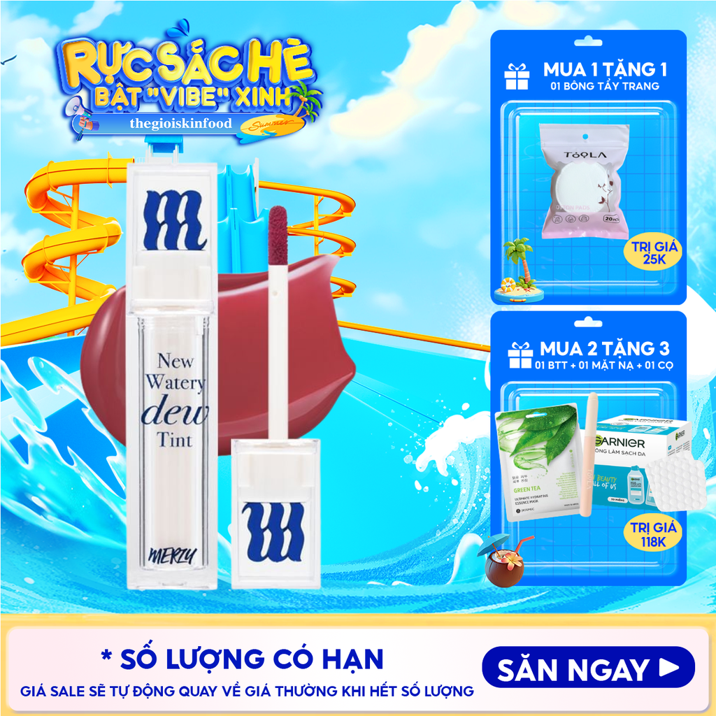 [New Dew] Son Tint Bóng Merzy Dạng Thạch, Bền Màu, Lâu Trôi Merzy New Watery Dew Tint 4g