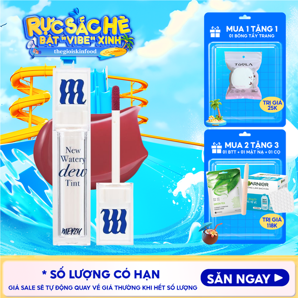  [New Dew] Son Tint Bóng Merzy Dạng Thạch, Bền Màu, Lâu Trôi Merzy New Watery Dew Tint 4g 