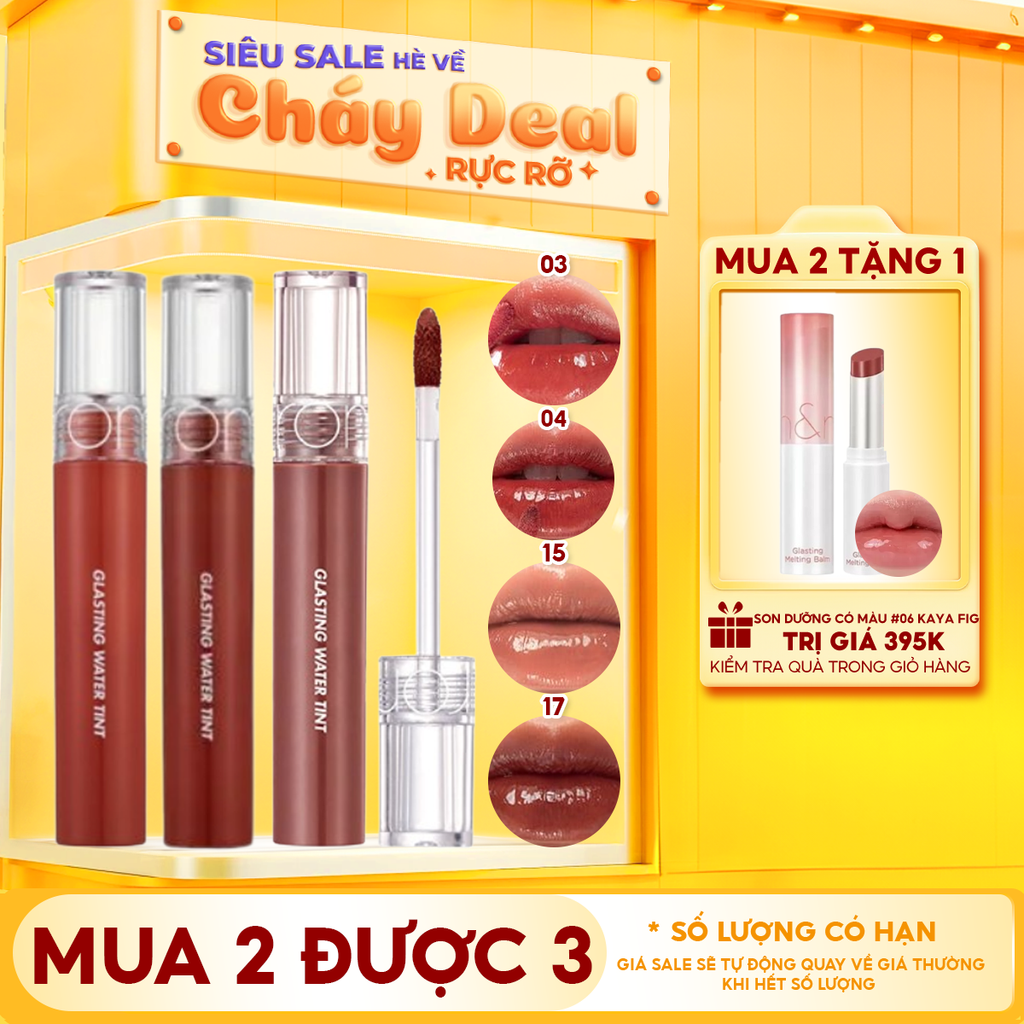 [Màu 1-17] Son Tint Nước Romand Siêu Lì, Lâu Trôi Glasting Water Tint 4g