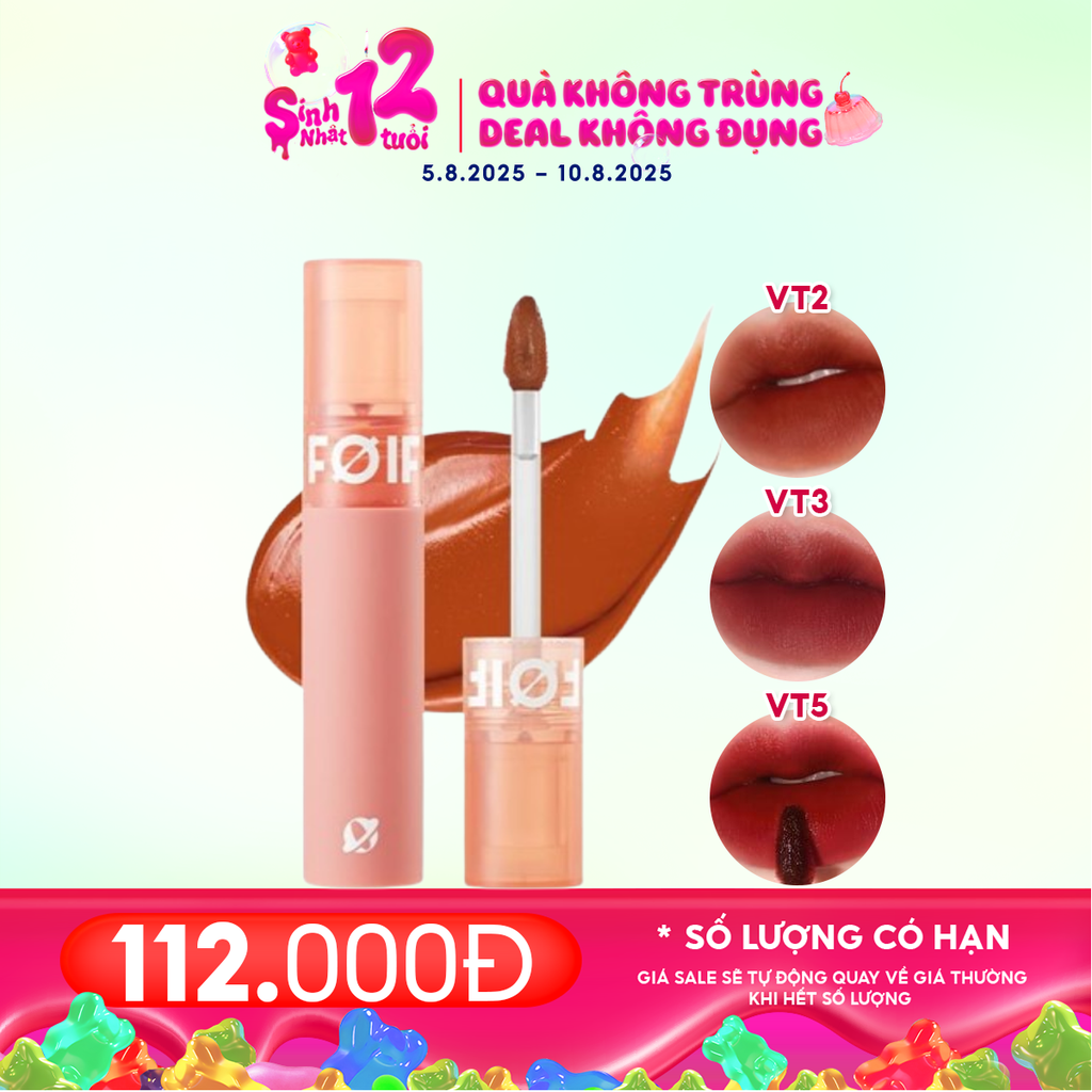Son Kem Lì Hàn Quốc FOIF Thuần Chay, Mịn Mượt Lâu Trôi Daily Velvet Tint
