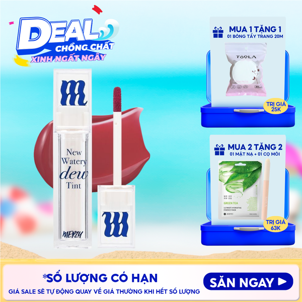  [New Dew] Son Tint Bóng Merzy Dạng Thạch, Bền Màu, Lâu Trôi Merzy New Watery Dew Tint 4g 