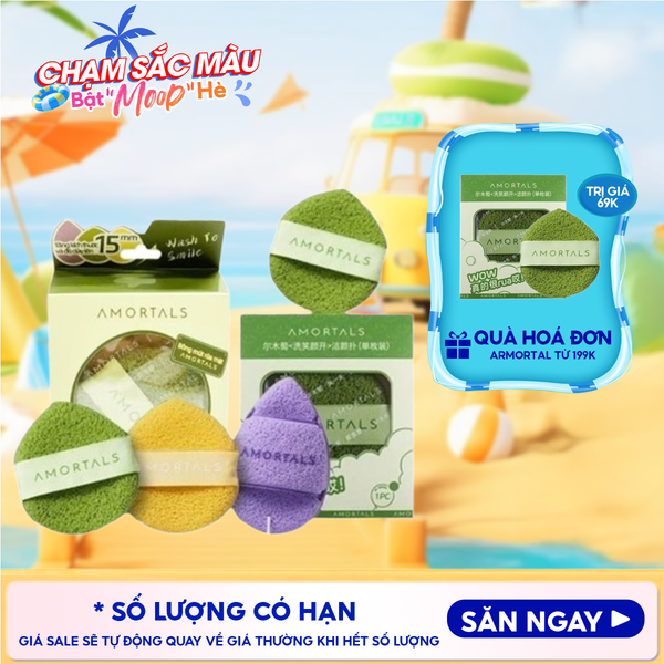  Bông Rửa Mặt Amortals Bọt Biển Wash To Smile Face-washing Puff 