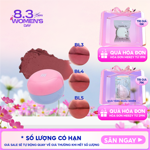 Son Kem Bùn Merzy Kiêm Má Hồng Mờ Lì, Mịn Mượt Như Bơ Dạng Hũ Blurry Lip Mousse 6g