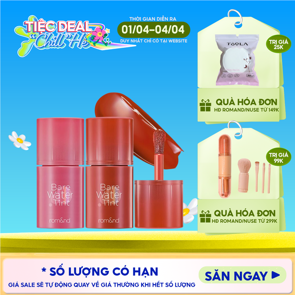  Son Tint Romand Lâu Trôi, Căng Mọng Bare Water Tint 