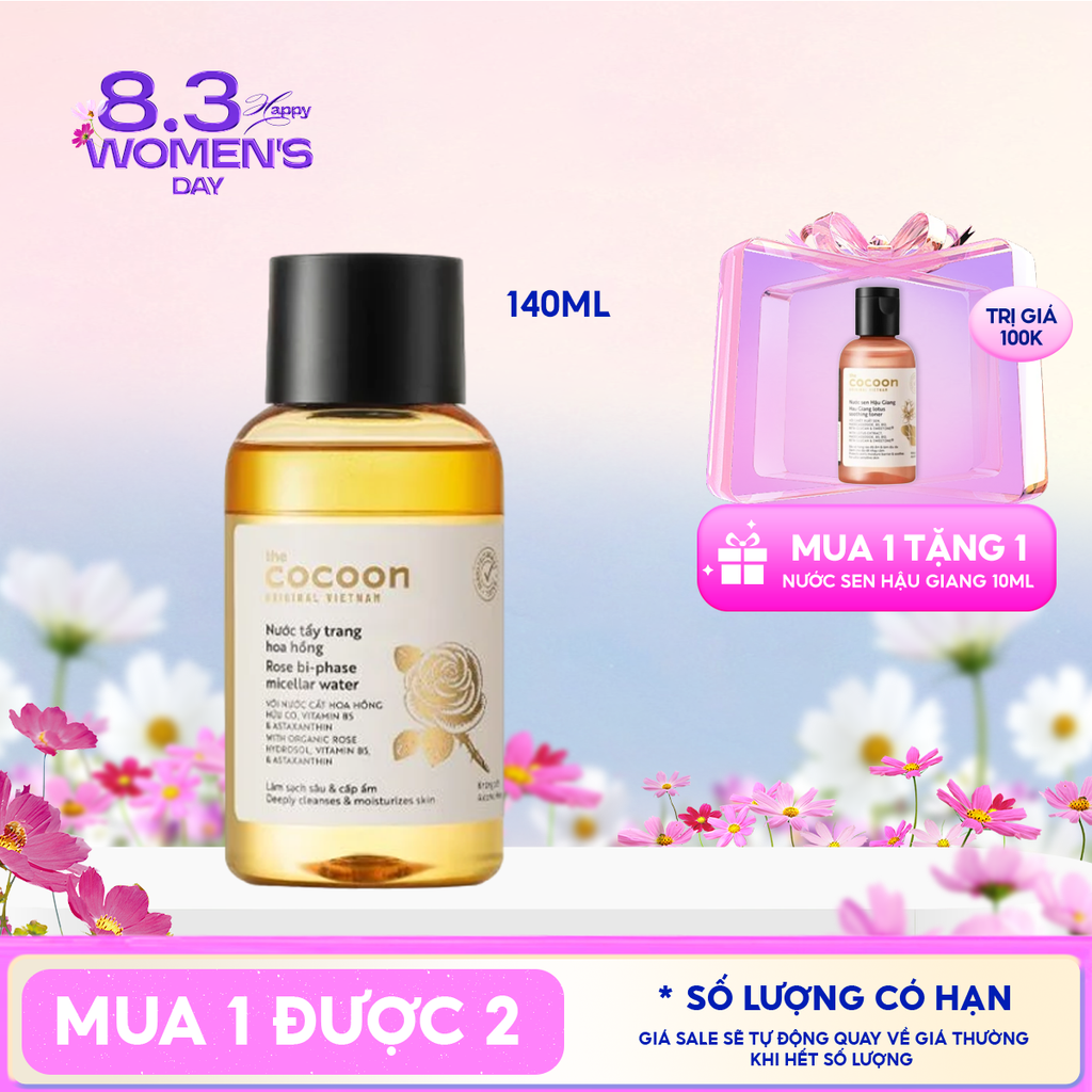 Sữa Rửa Mặt Dạng Gel Cocoon Chiết Xuất Nước Hoa Hồng Rose Cleanser 140ml