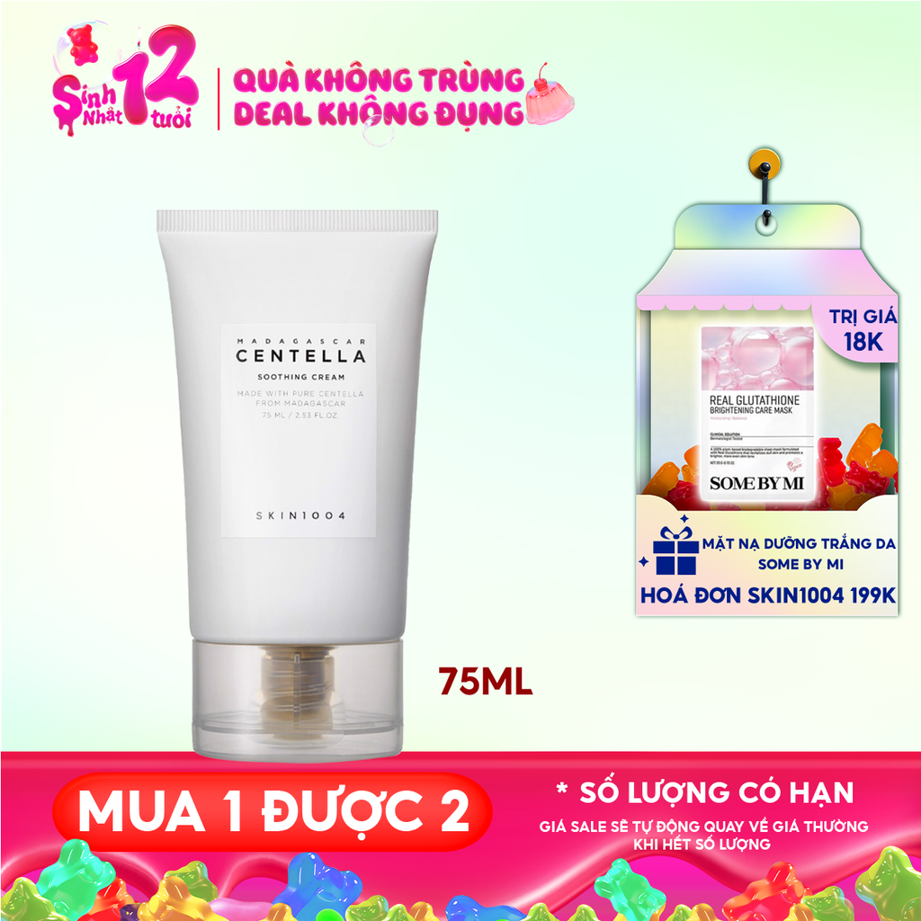 Kem Dưỡng Skin1004 Làm Dịu Da Chiết Xuất Rau Má Madagascar Centella Soothing Cream 75ml