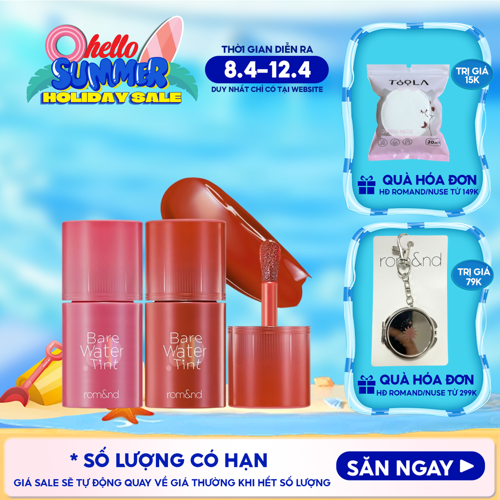 Son Tint Romand Lâu Trôi, Căng Mọng Bare Water Tint