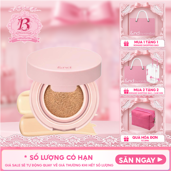  [&nd by rom&nd] Phấn Nước Che Phủ Tự Nhiên And By Romand Mellow Matte Cushion 8g 
