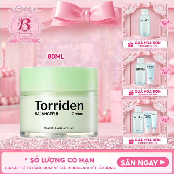  Kem Dưỡng Torriden Cấp Ẩm, Làm Dịu Da Chiết Xuất Rau Má Torriden Balanceful Cream 80ml 