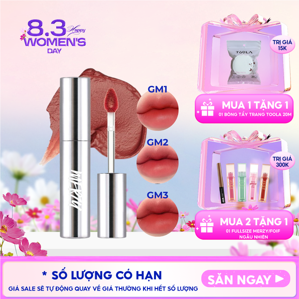  [Merzy Glam Vỏ Bạc] Son Kem Lì Mềm Mịn, Lâu Trôi Merzy The Glam Mellow Tint 4g 