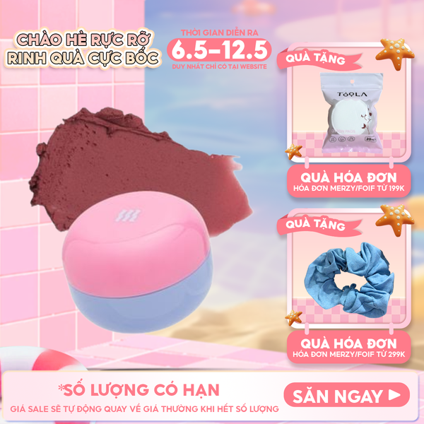  Son Kem Bùn Merzy Kiêm Má Hồng Mờ Lì, Mịn Mượt Như Bơ Dạng Hũ Blurry Lip Mousse 6g 