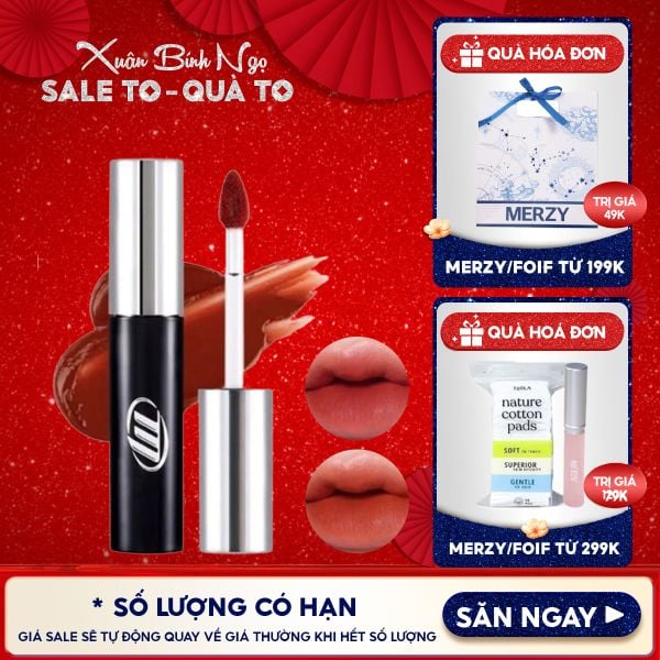  [NEW BY AI] Son Kem Lì Merzy Mịn Mượt Nhẹ Môi, Bền Màu Cyber Mellow Tint 