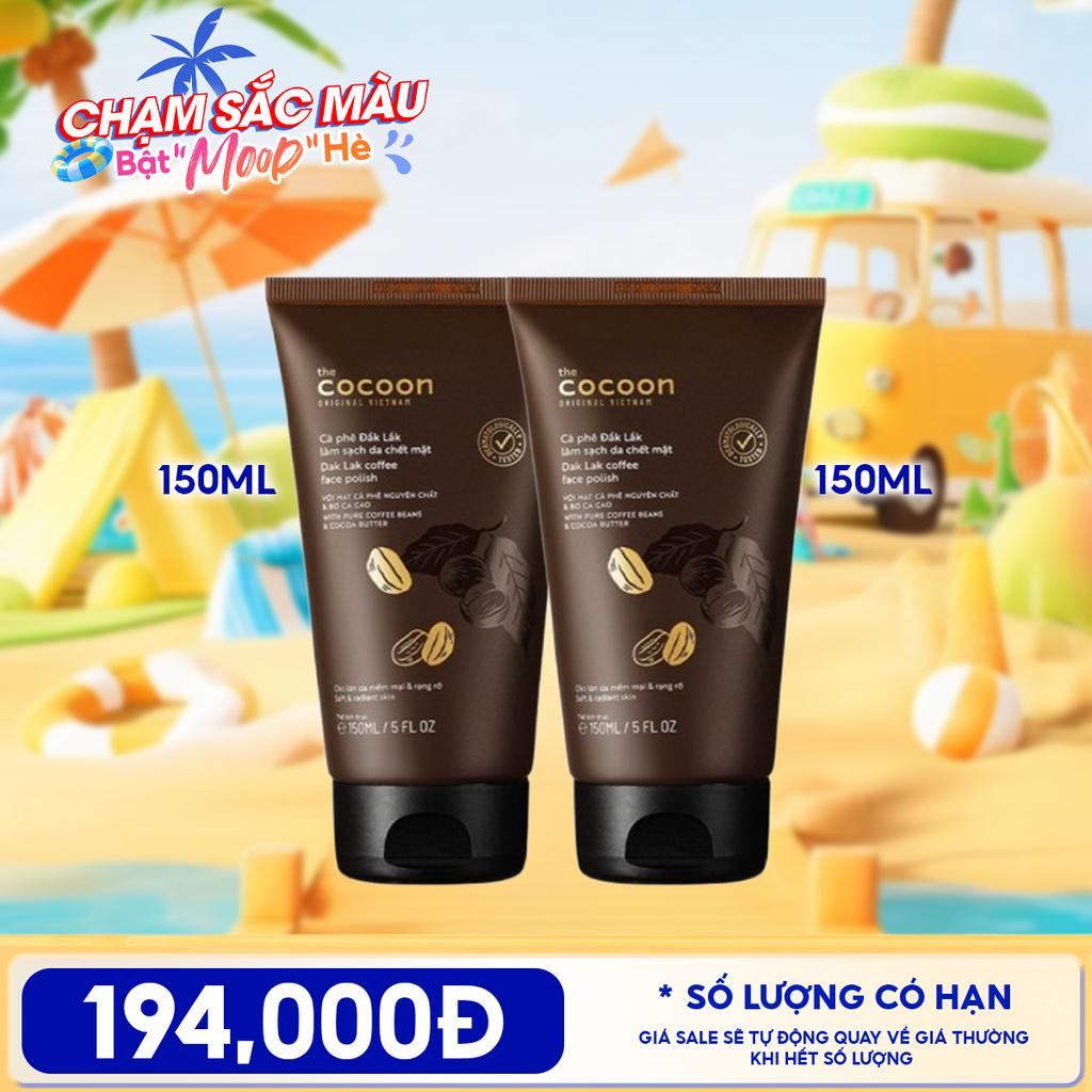 Kem Tẩy Da Chết Cocoon Chiết Xuất Cà Phê Đắk Lắk Dak Lak Coffee Face Polish 150ml