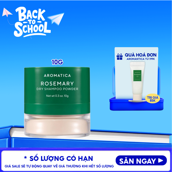  Phấn Gội Khô Hương Thảo Aromatica Rosemary Dry Shampoo Powder 10g 