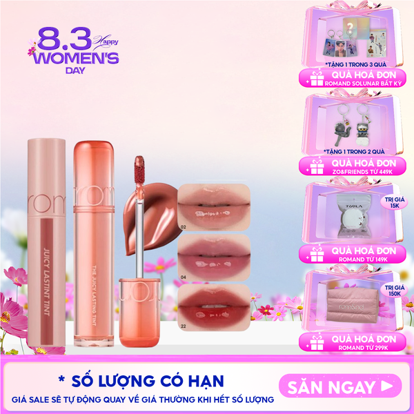  [NEW][Màu 1-39] Son Tint Lì Romand Căng Bóng The Juicy Lasting Tint 