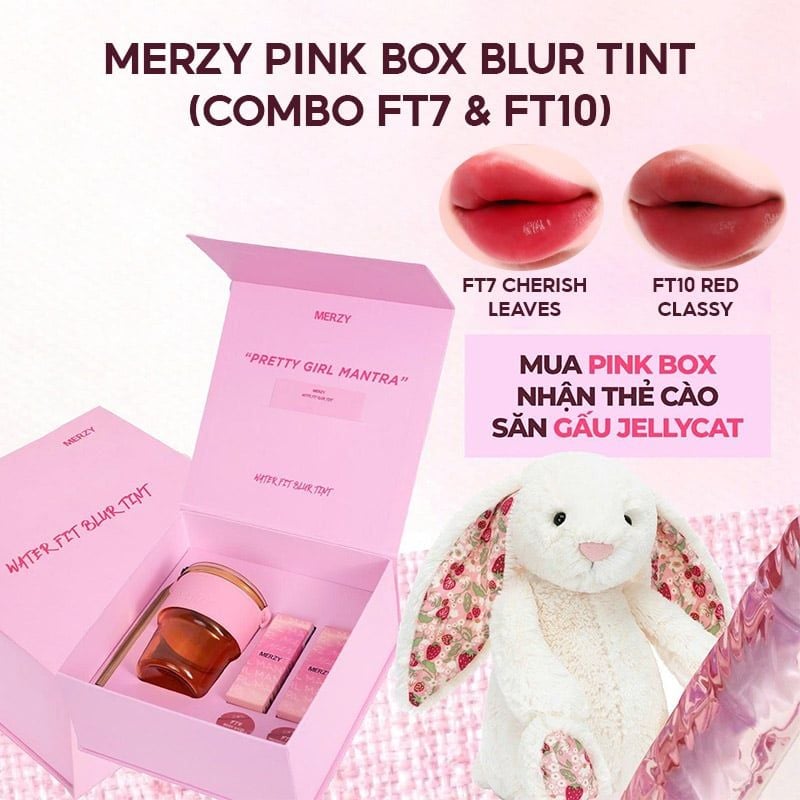 [NEW] Son Tint Merzy Mịn Lì , Bền Màu, Fit Môi Tự Nhiên Water Fit Blur Tint 3.7g
