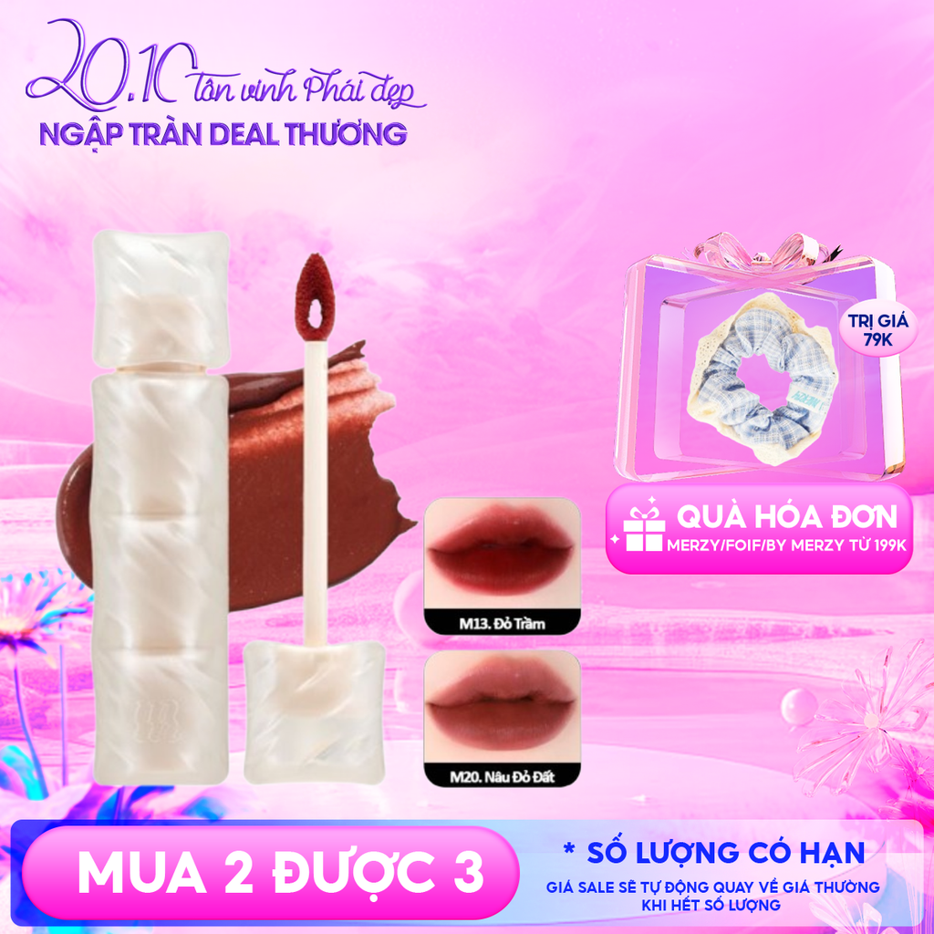 [NEW] Son Phao Kem Lì Mềm Mịn Như Bơ, Lâu Trôi Merzy Puffer Mellow Tint 3.7g
