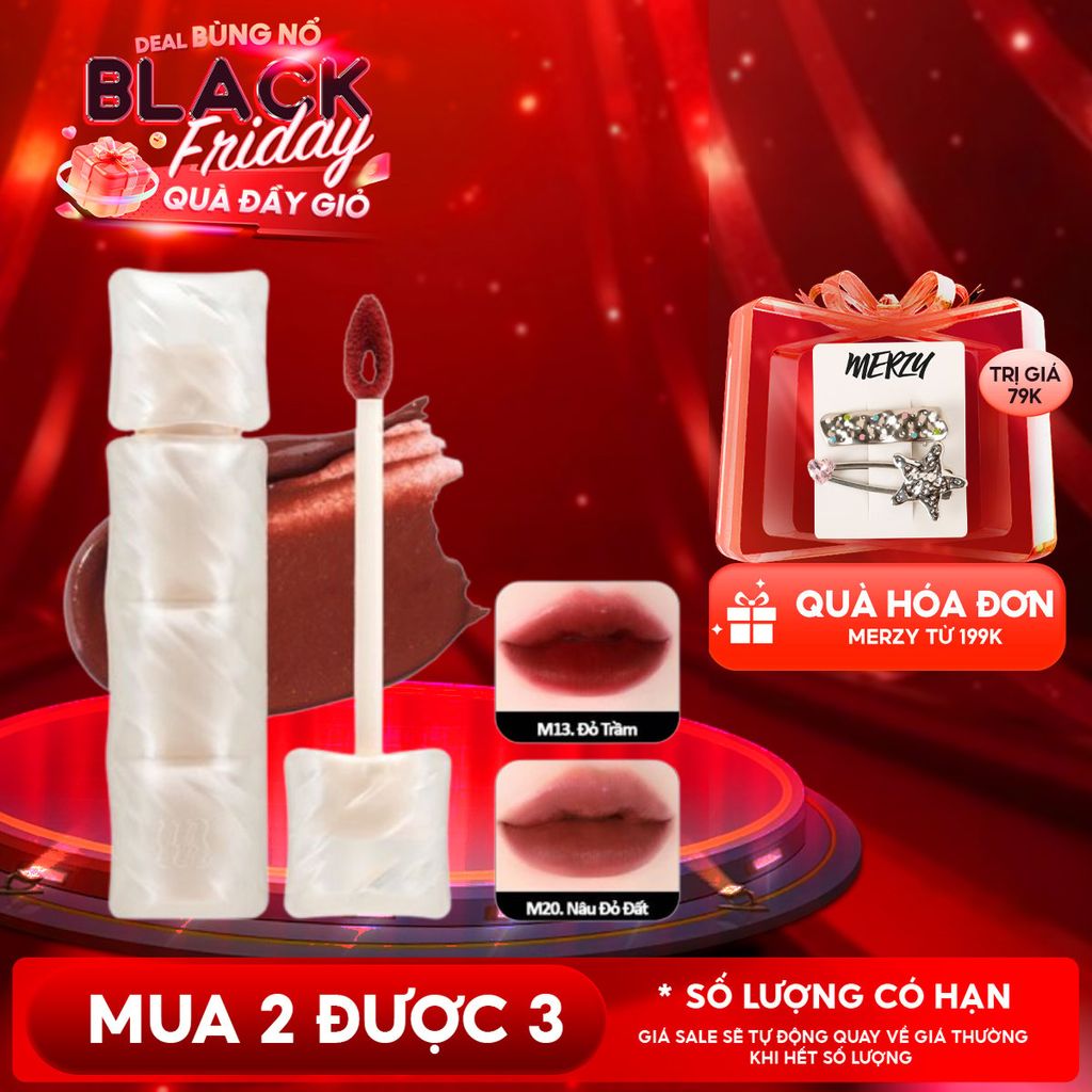 [NEW] Son Phao Kem Lì Mềm Mịn Như Bơ, Lâu Trôi Merzy Puffer Mellow Tint 3.7g