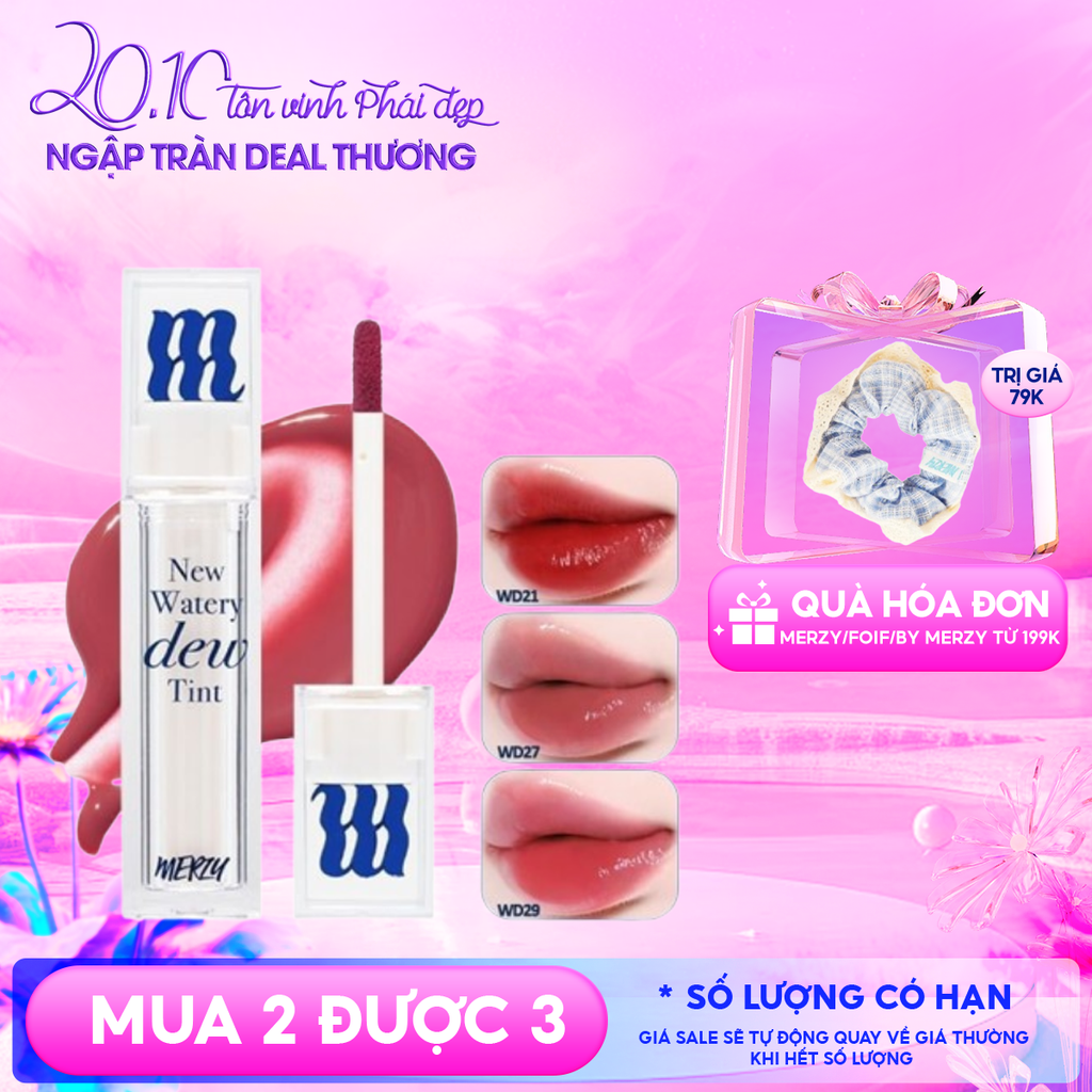 [New Dew] Son Tint Bóng Merzy Dạng Thạch, Bền Màu, Lâu Trôi Merzy New Watery Dew Tint 4g