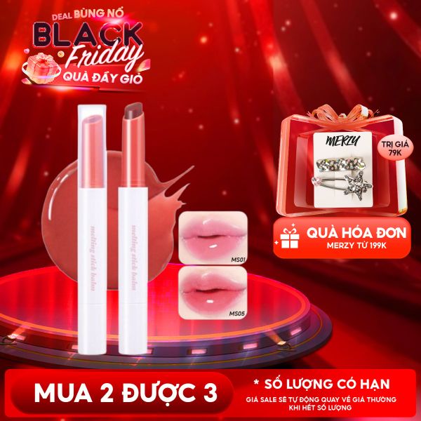  Son Dưỡng Có Màu Merzy Ẩm Mịn, Căng Bóng Môi More Shine Melting Stick Balm 2g 