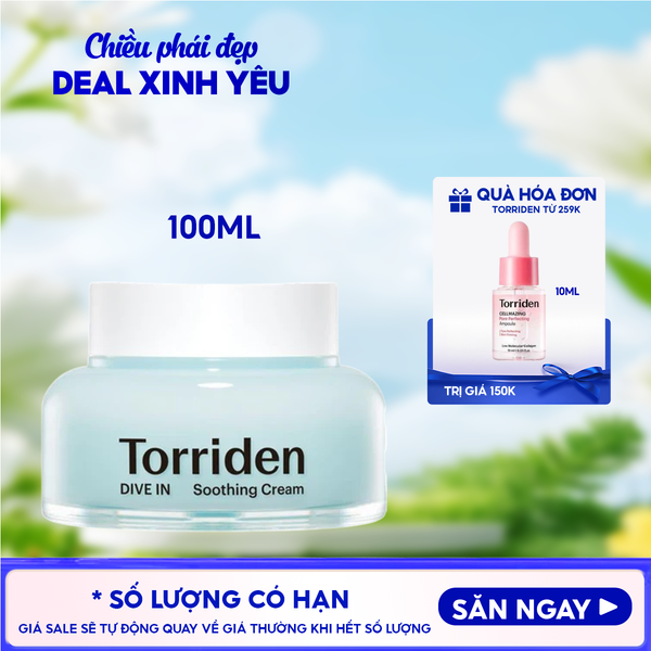  Kem Dưỡng Torriden Làm Dịu, Dưỡng Ẩm, Căng Mịn Da Dive In Soothing Cream 100ml 