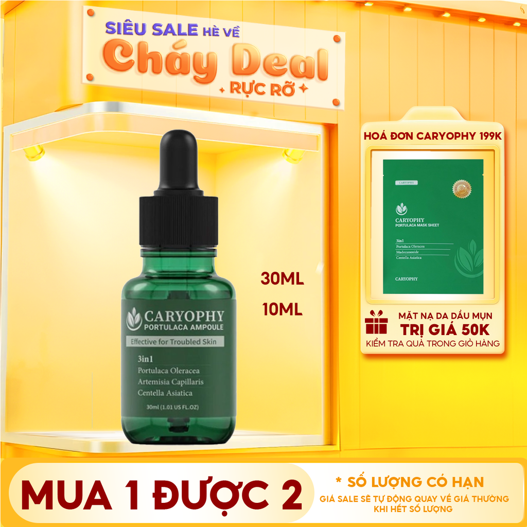 Tinh Chất Caryophy Chăm Sóc Cho Da Mụn Portulaca Ampoule 30ml