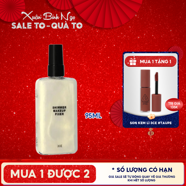  Xịt Cố Định Lớp Trang Điểm 3CE Căng Bóng Shimmer Makeup Fixer 95ml 