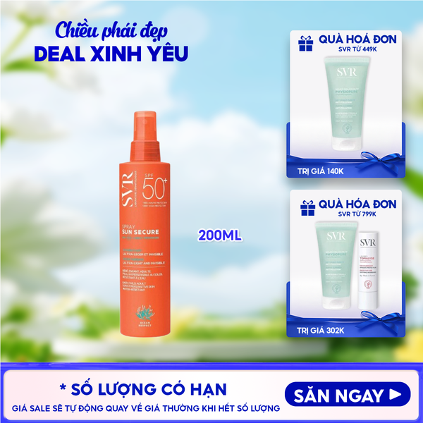  Kem Chống Nắng SVR Dạng Xịt Sun Secure Spray SPF50+ 200ml 