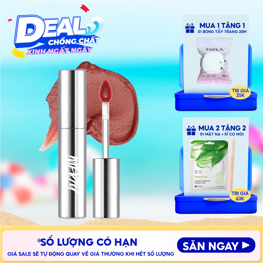 [Merzy Glam Vỏ Bạc] Son Kem Lì Mềm Mịn, Lâu Trôi Merzy The Glam Mellow Tint 4g