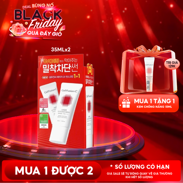  Kem Chống Nắng Cell Fusion C Phổ Rộng Cho Da Treatment Laser Uv Sunscreen 100 Spf50+ Pa++++ 35ml + 35ml 