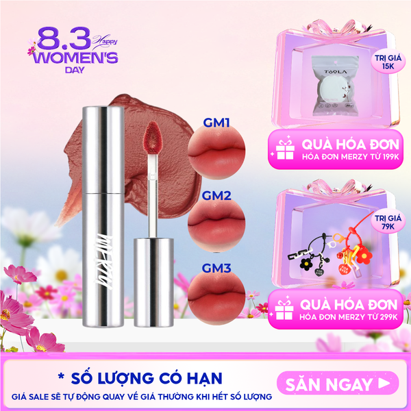  [Merzy Glam Vỏ Bạc] Son Kem Lì Mềm Mịn, Lâu Trôi Merzy The Glam Mellow Tint 4g 
