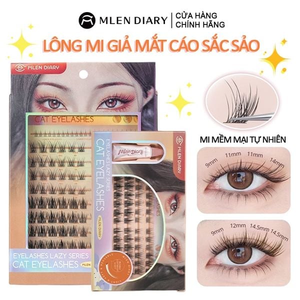  Lông Mi Giả Mlen Diary Mắt Cáo Siêu Nhẹ Cho Đôi Mắt Sắc Sảo, Tự Nhiên 