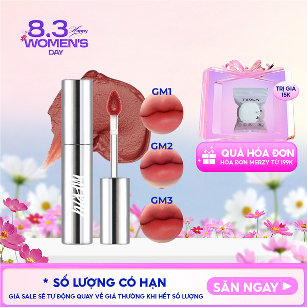  [Merzy Glam Vỏ Bạc] Son Kem Lì Mềm Mịn, Lâu Trôi Merzy The Glam Mellow Tint 4g 