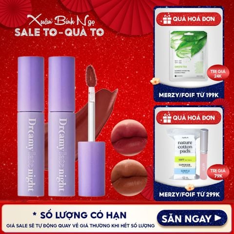 [Màu 13-17] Son Kem Lì, Mịn Mượt Nhẹ Môi Merzy Dreamy Late Night Mellow Tint 4g