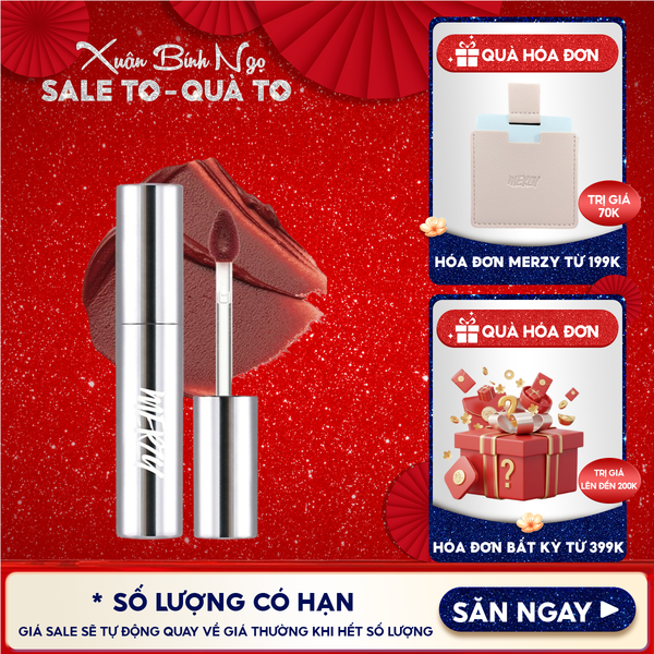  [Merzy Glam Vỏ Bạc] Son Kem Lì Mềm Mịn, Lâu Trôi Merzy The Glam Mellow Tint 4g 