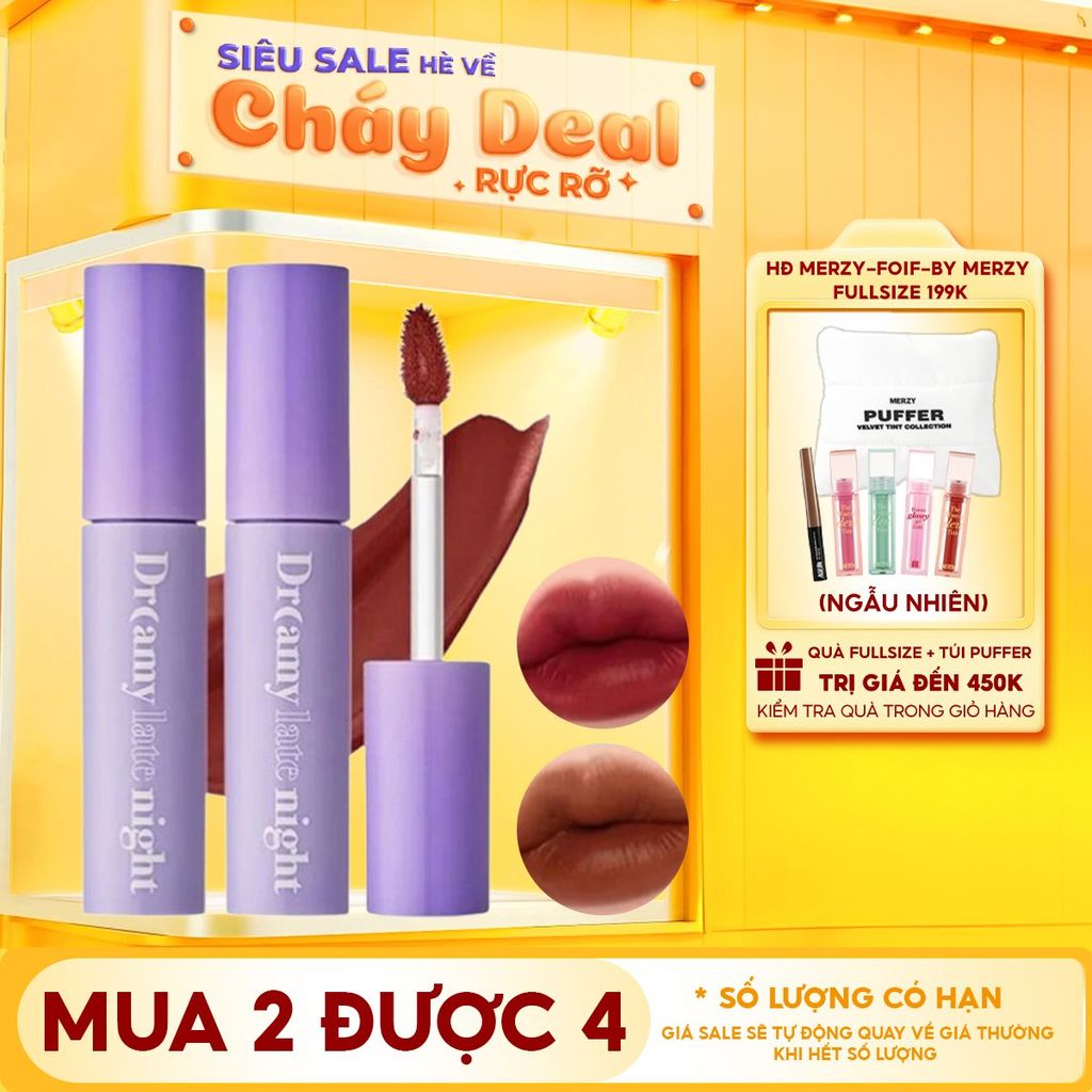 [Màu 9-17] Son Kem Lì, Mịn Mượt Nhẹ Môi Merzy Dreamy Late Night Mellow Tint 4g
