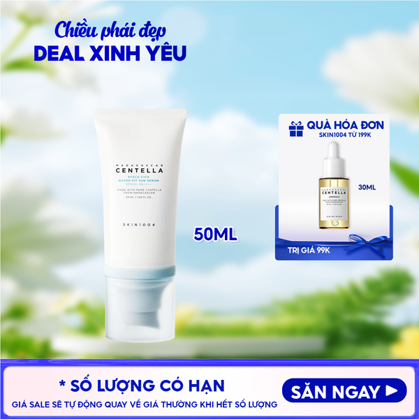  Tinh Chất Chống Nắng Skin1004 Cấp Ẩm, Làm Dịu, Bảo Vệ Làn Da Madagascar Centella Hyalu-Cica Water Fit Sun Serum SPF50+ PA++++ 50ml 