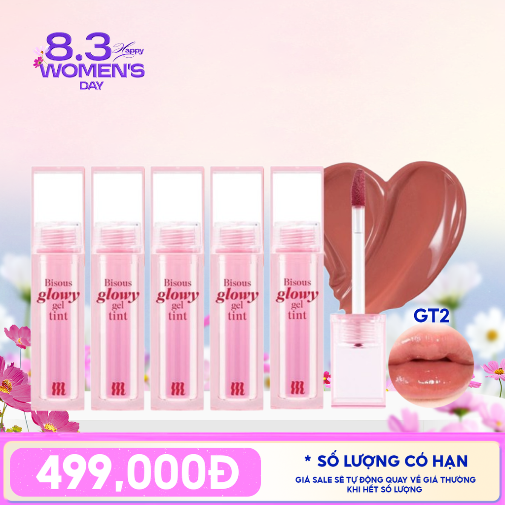[PACK TIẾT KIỆM 26%] 5 Son Bóng Pha Lê Merzy Căng Mọng, Bền Màu Bisous Glowy Gel Tint