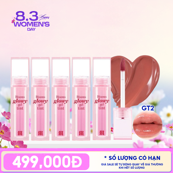  [PACK TIẾT KIỆM 26%] 5 Son Bóng Pha Lê Merzy Căng Mọng, Bền Màu Bisous Glowy Gel Tint 