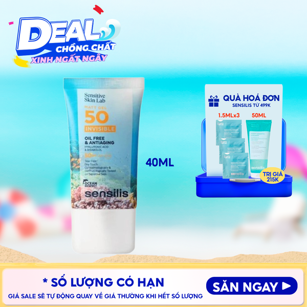  Gel Chống Nắng Sensilis Kiềm Dầu Matt Gel 50 Invisible SPF50 40ml 
