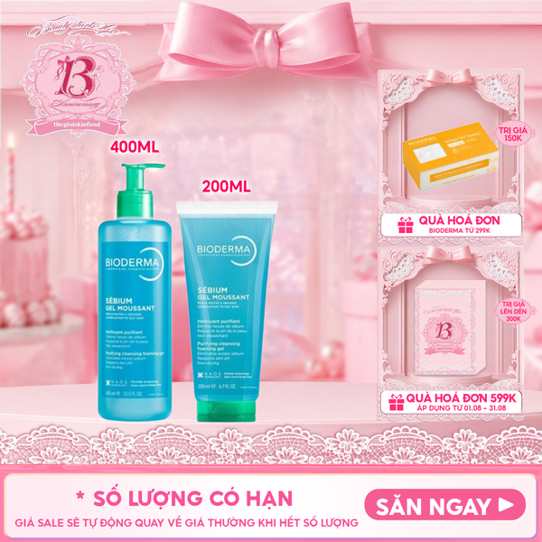  Gel Rửa Mặt Bioderma Ngăn Ngừa Mụn Cho Da Dầu Sebium Gel Moussant 