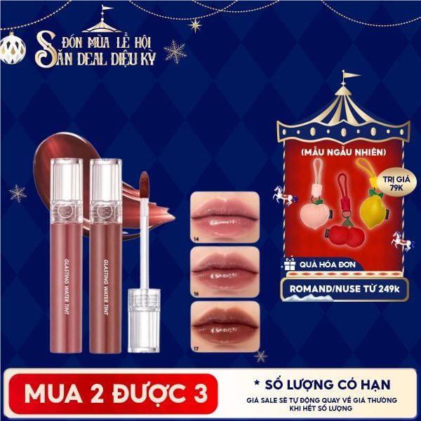  [Màu 1-17] Son Tint Nước Romand Siêu Lì, Lâu Trôi Glasting Water Tint 4g 