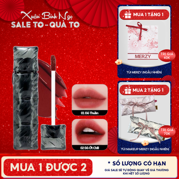  [NEW][V6 PUFFER][SON PHAO] Son Kem Lì Merzy Bền Màu, Lâu Trôi Puffer Velvet Tint 3.7g 