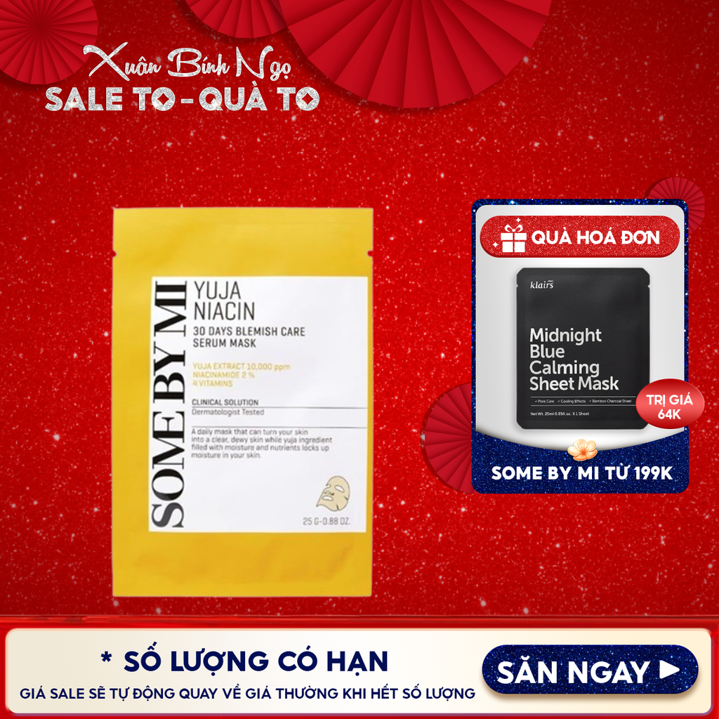 Mặt Nạ Some By Mi Hỗ Trợ Dưỡng Sáng Da Chiết Xuất Quả Thanh Yên Yuja Niacin Blemish Care Serum Mask 25g
