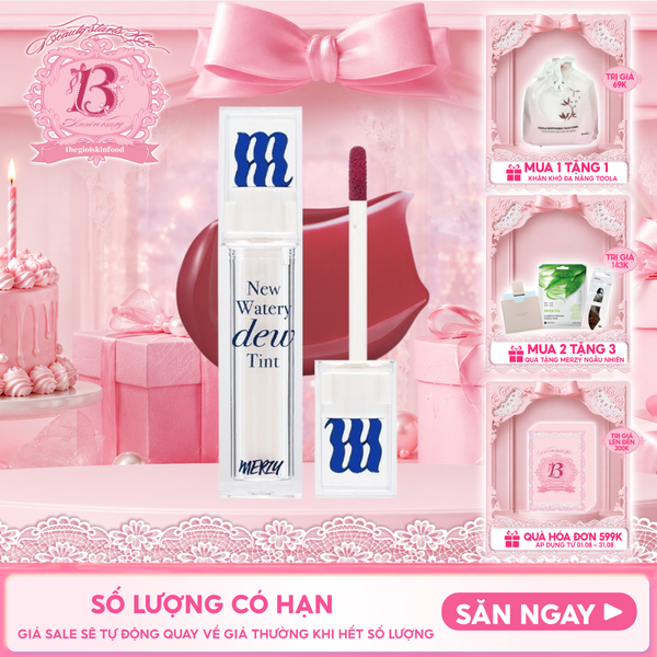  [New Dew] Son Tint Bóng Merzy Dạng Thạch, Bền Màu, Lâu Trôi Merzy New Watery Dew Tint 4g 