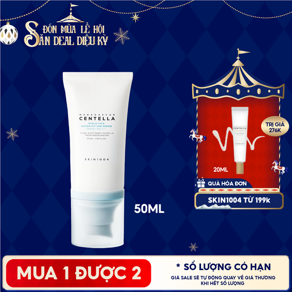  Tinh Chất Chống Nắng Skin1004 Cấp Ẩm, Làm Dịu, Bảo Vệ Làn Da Madagascar Centella Hyalu-Cica Water Fit Sun Serum SPF50+ PA++++ 50ml 