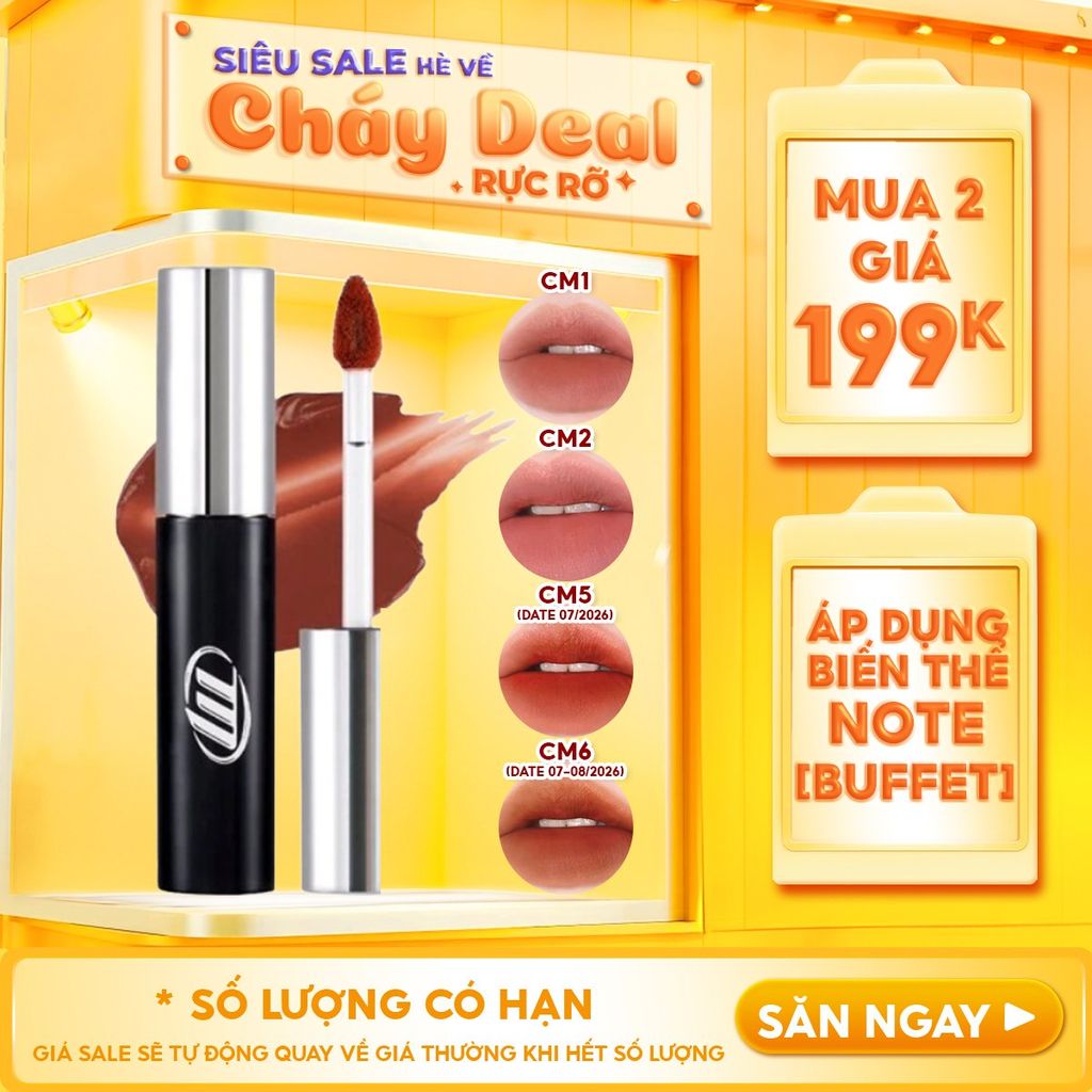 [NEW BY AI] Son Kem Lì, Mịn Mượt Nhẹ Môi, Bền Màu Merzy Cyber Mellow Tint