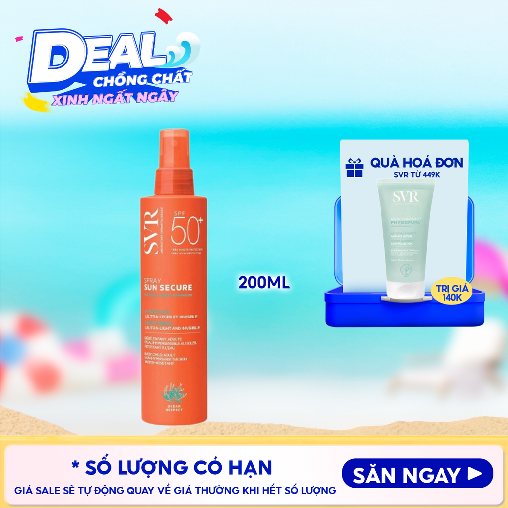 Kem Chống Nắng SVR Dạng Xịt Sun Secure Spray SPF50+ 200ml