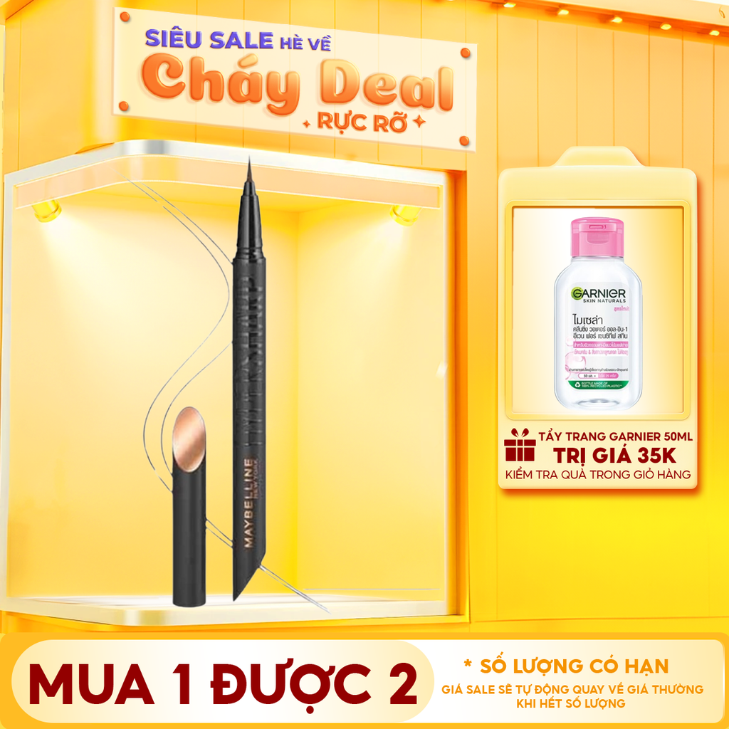 Bút Kẻ Mắt Nước Siêu Sắc Mảnh, Không Lem Trôi Maybelline New York Hyper Sharp Liner Extreme 0.4g